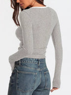 Contrast Trim Long Sleeve Top (15)