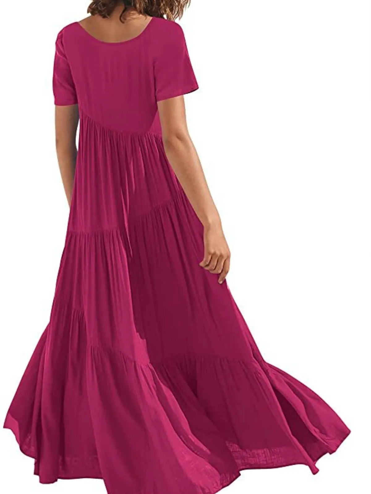 Round Neck Tiered Ruffle Maxi Dress (9)