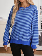 Exposed Seam Striped Contrast Sweatshirt (11)