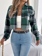 Plaid Button Up Cropped Jacket (16)