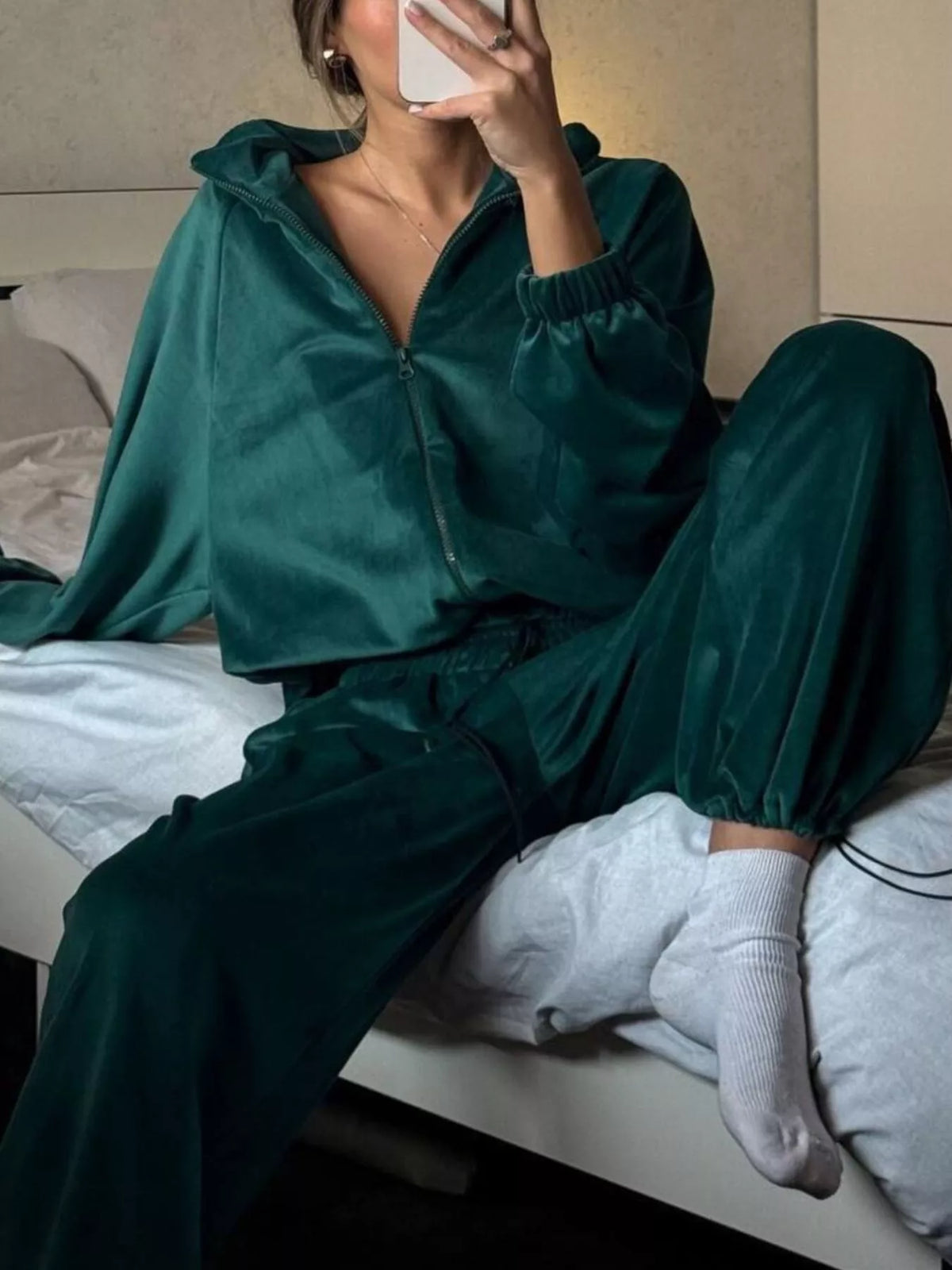 Zip-up Hoodie Joggers Set (11)