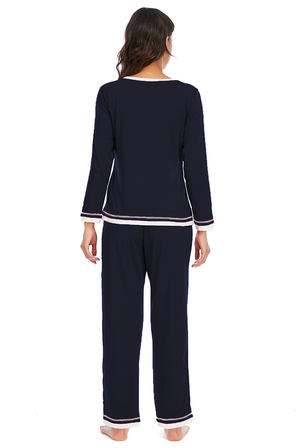 V-neck Top Pants Lounge Set (9)