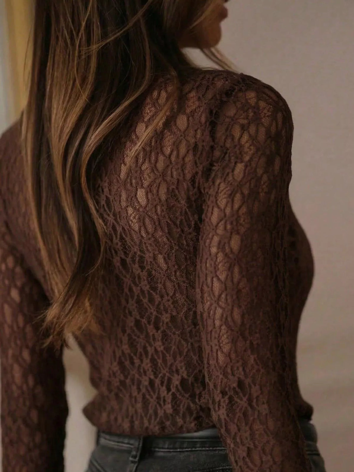 Mock Neck Sheer Lace Long Sleeve Top (17)