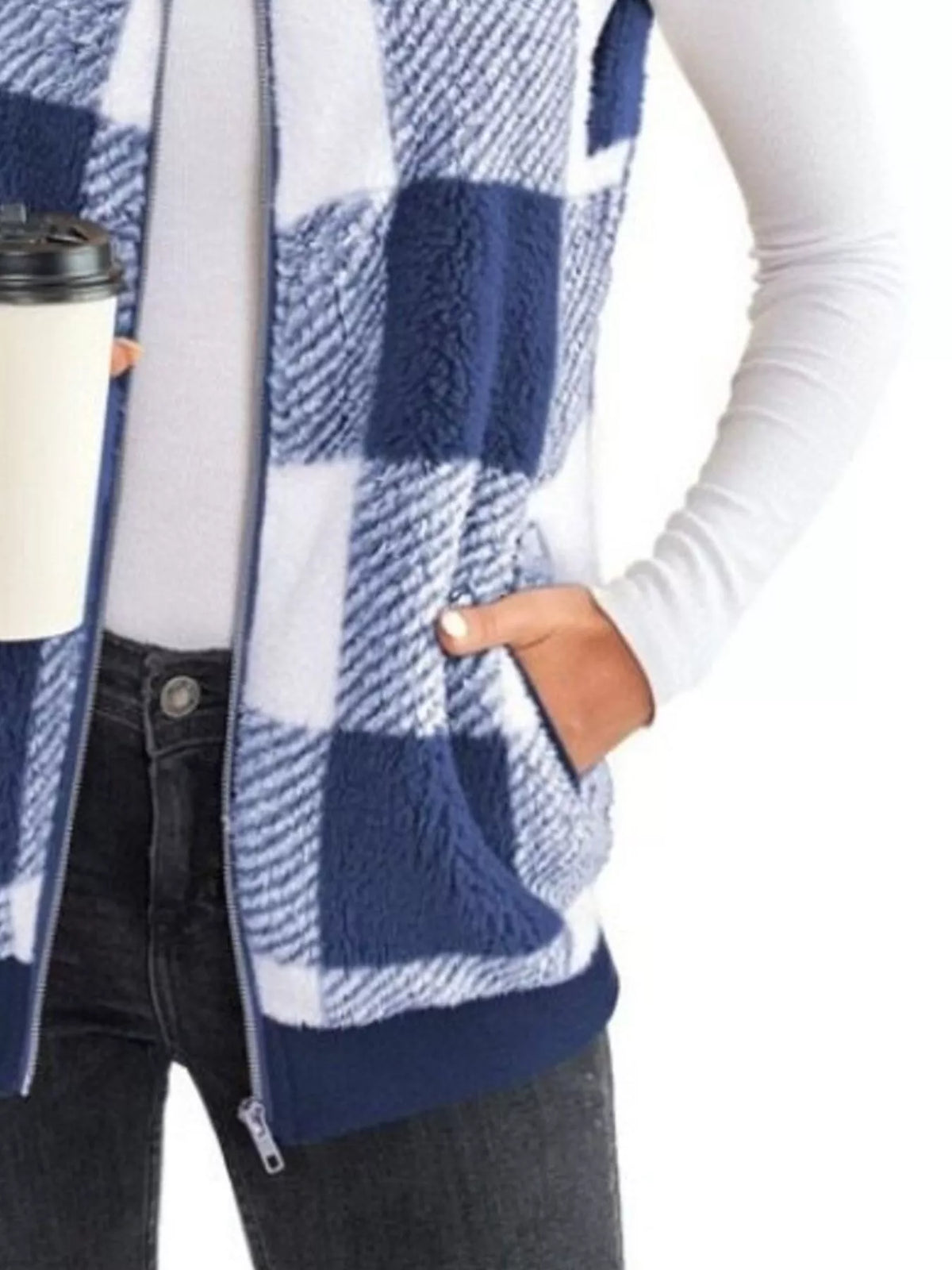 Full Size Block Zip Up Vest Coat Plus (6)