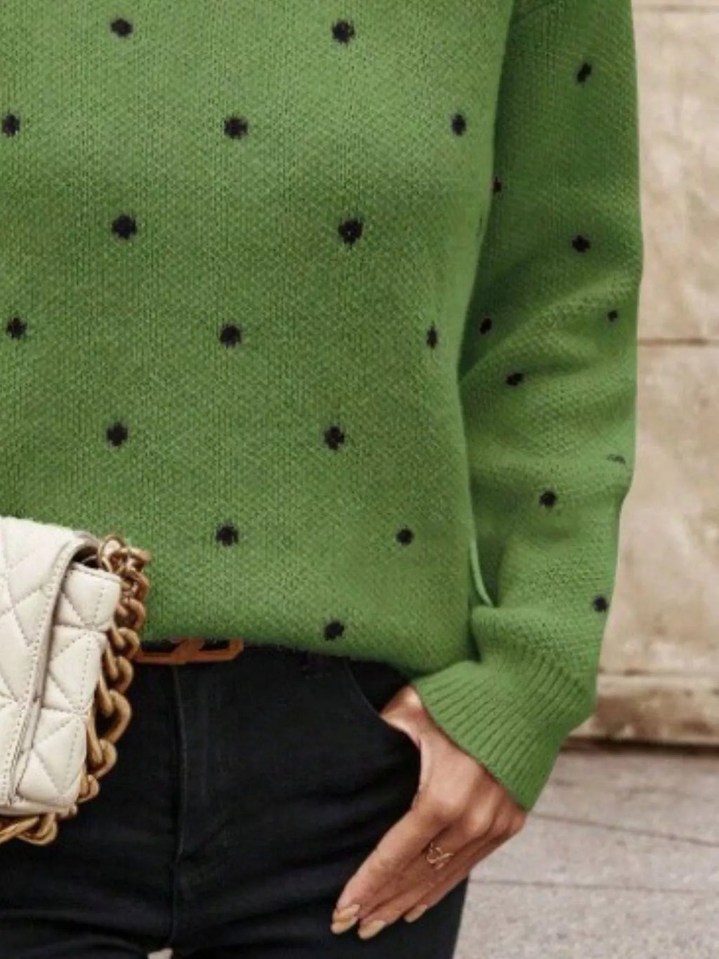 Polka Dot Round Neck Sweater (9)