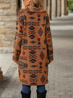 Geometric Pocketed Dropped Shoulder Coat (8)