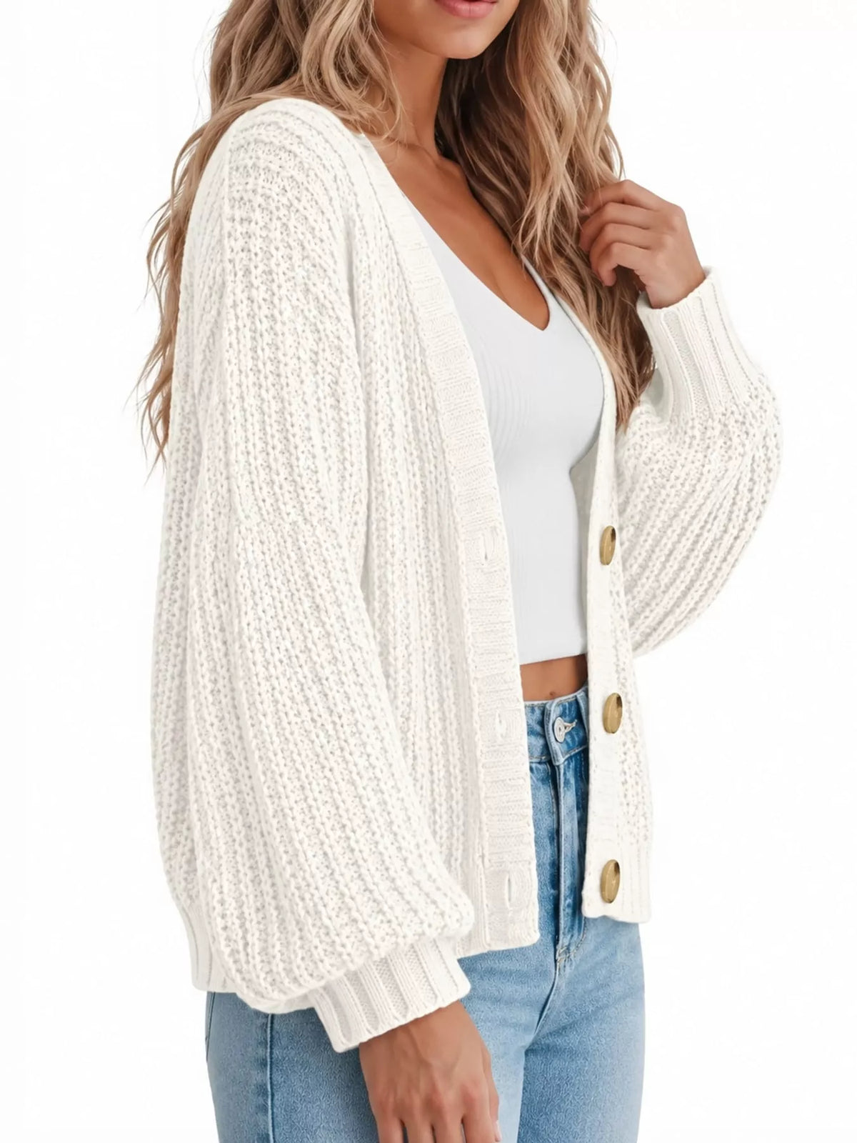 Full Size Chunky Knit Button-down Cardigan Plus (14)