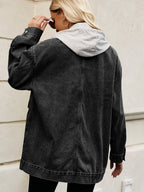 Oversized Button Up Denim Jacket Hood (15)