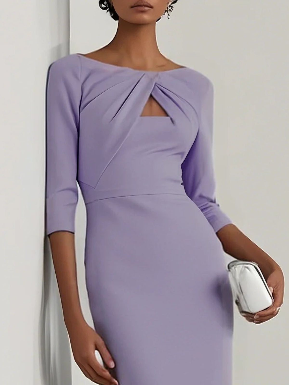 Twist-front Cutout Midi Dress (7)
