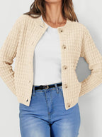 Textured Knit Button-front Cardigan (6)