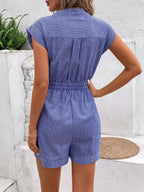 Striped Notched Tie Waist Romper (8)