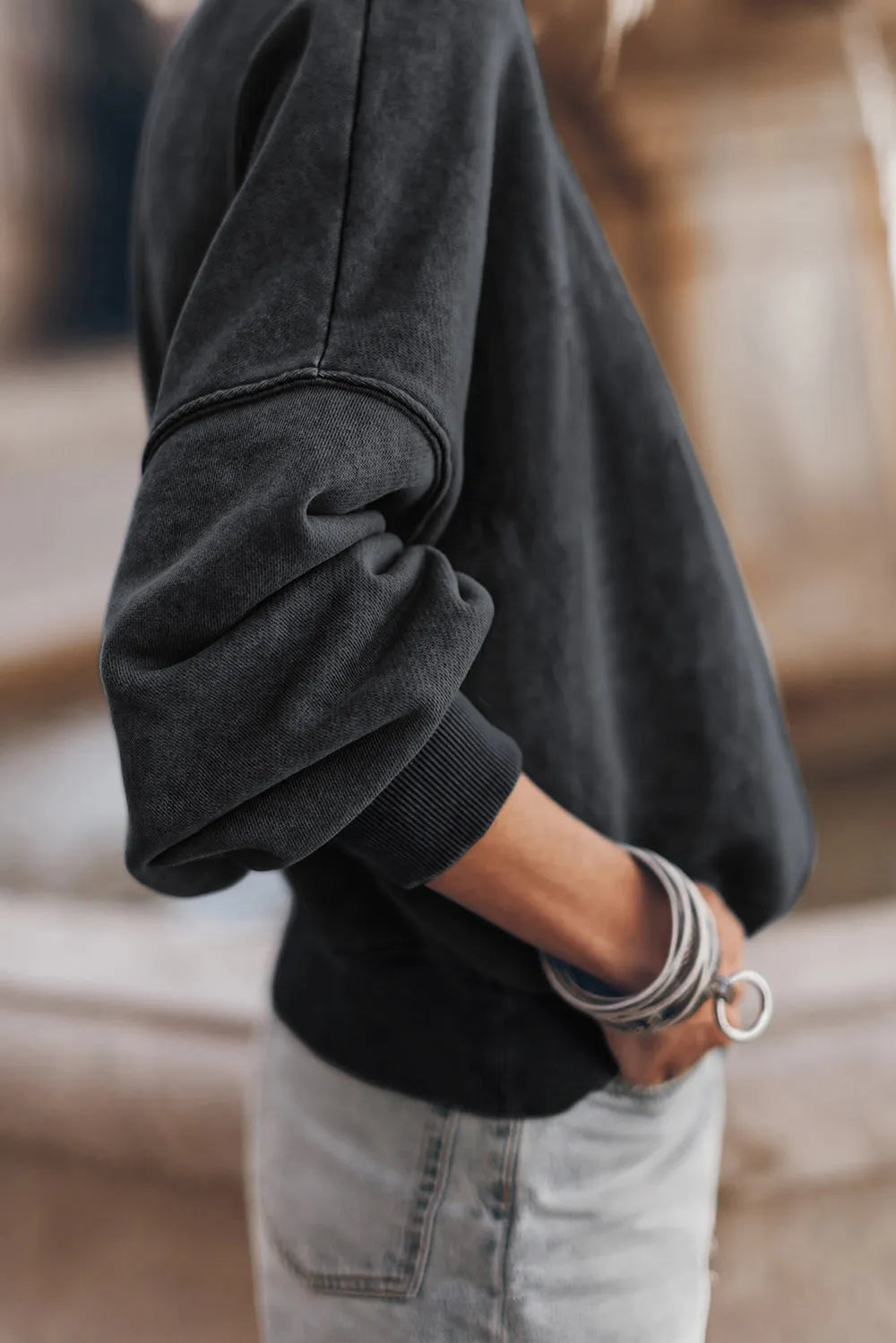 Mock Neck Dropped Shoulder Sweatshirt (15)