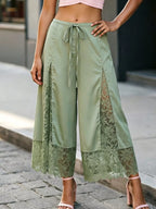 Lace Trim Wide-leg Cropped Pants (19)