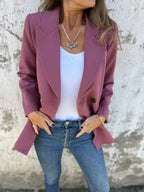Full Size Collared Neck Long Sleeve Blazer (13)