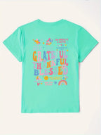 Letter Graphic Round Neck Short Sleeve T-shirt (14)