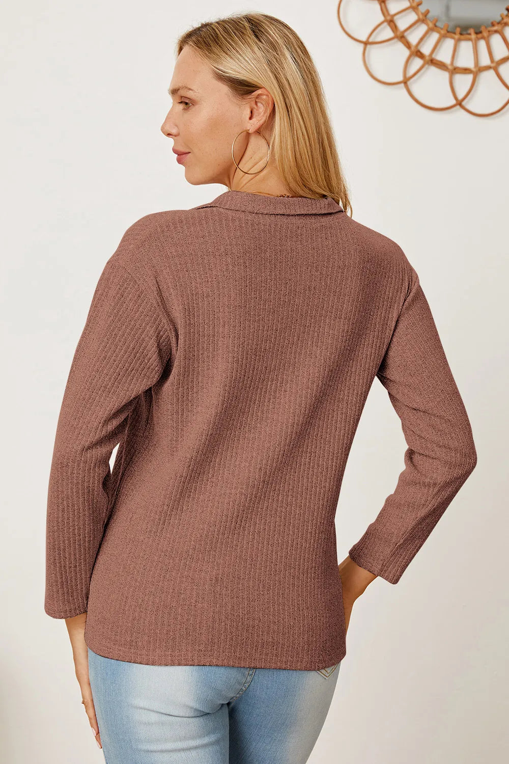 Collared Neck Dropped Shoulder T-shirt (16)