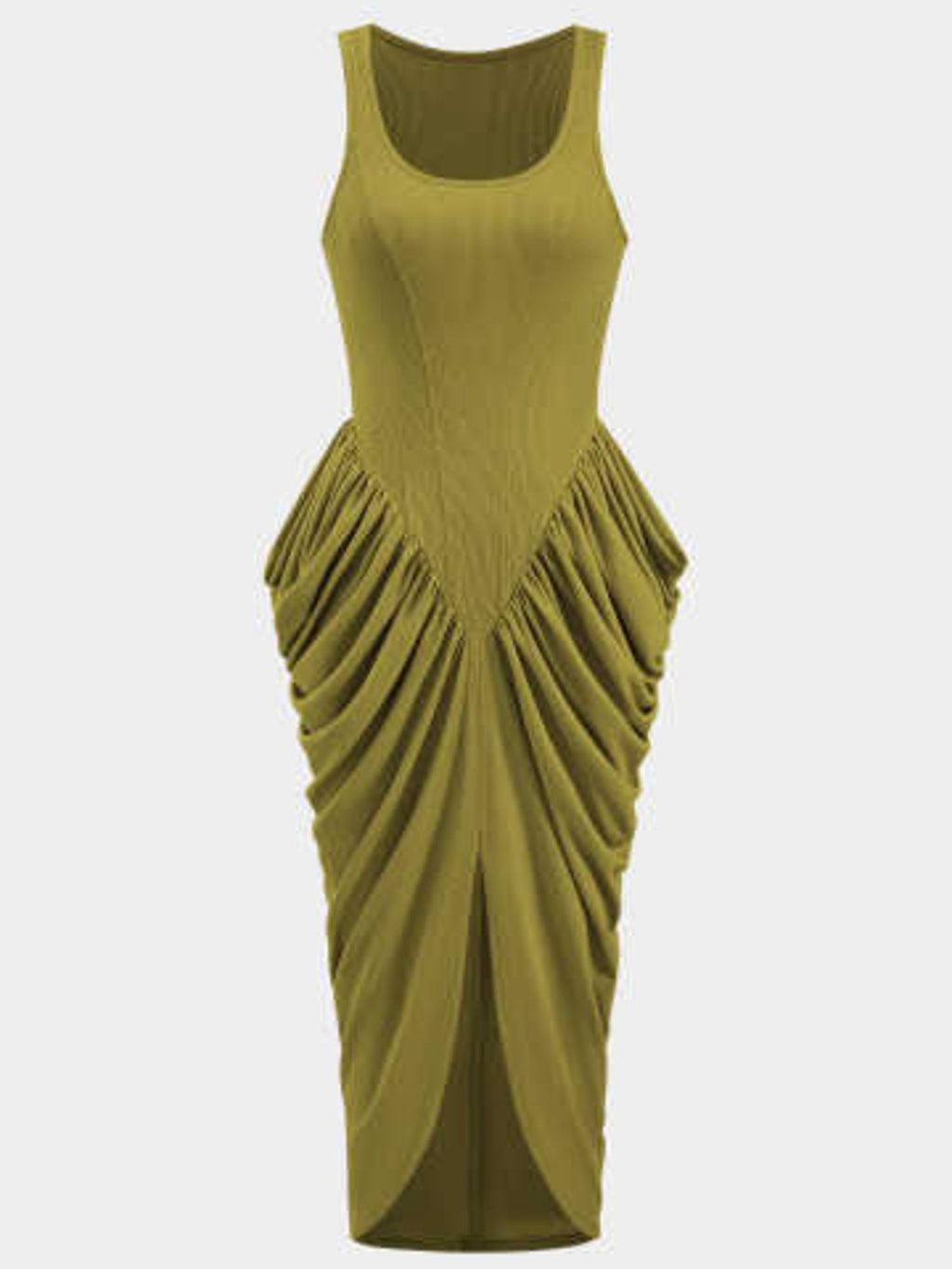 Ruched Detail Slit Midi Dress (3)