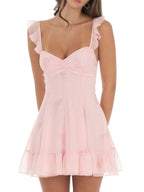 Floral Sweetheart Ruffled Cami Mini Dress (11)