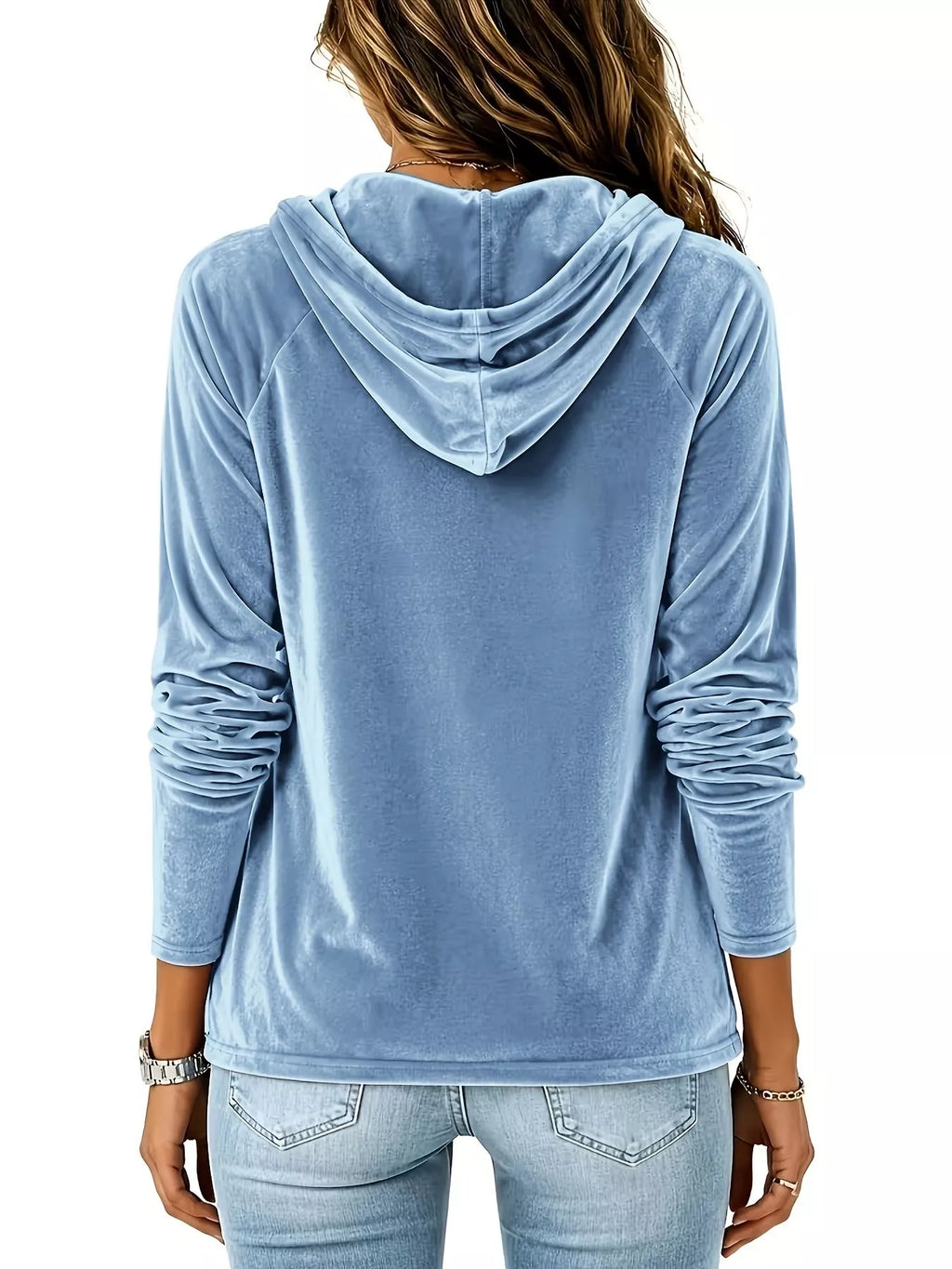 Full Size Velvet Drawstring Long Sleeve Hoodie Plus (4)
