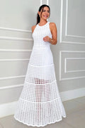 Hollowed-out Sleeveless Maxi Dress (7)