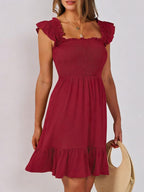 Smocked Ruffle Hem Mini Dress (18)
