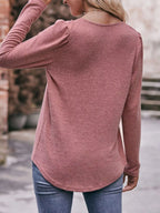 Pleated Square Neck Long Sleeve T-shirt (5)