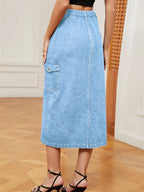Button Down Midi Denim Skirt (11)