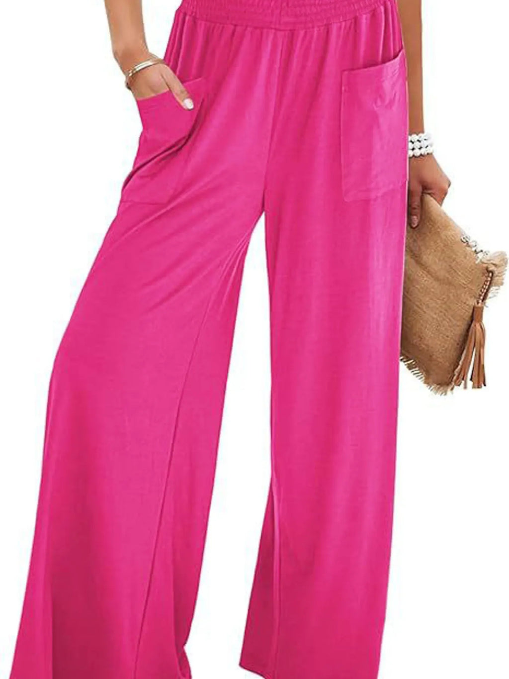 High-waisted Wide Leg Pants Pockets (5)