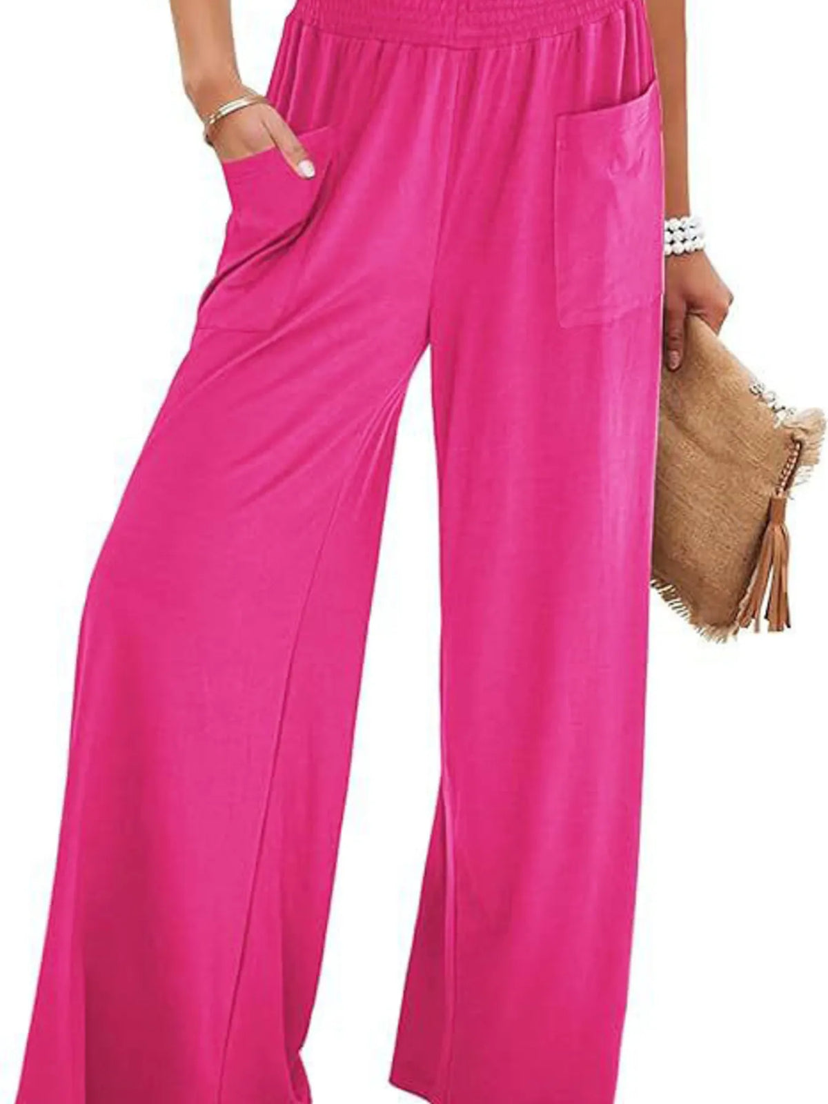 High-waisted Wide Leg Pants Pockets (5)