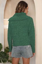 Asymmetrical Neck Long Sleeve Pullover Sweater (9)