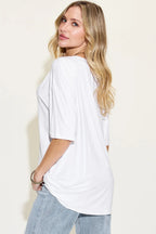 Full Size Bamboo V-neck Drop Shoulder T-shirt (12)
