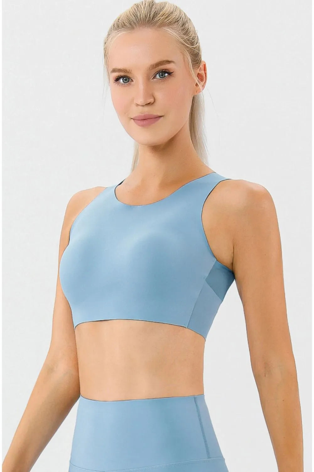 Round Neck Wide Strap Active Bra (5)