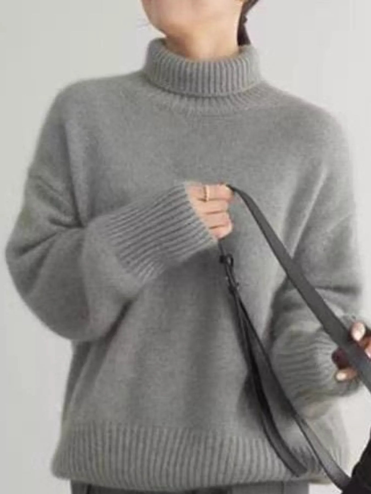 Turtleneck Dropped Shoulder Sweater (5)