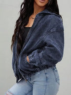 Vintage Washed Zip Up Hooded Denim Jacket (9)