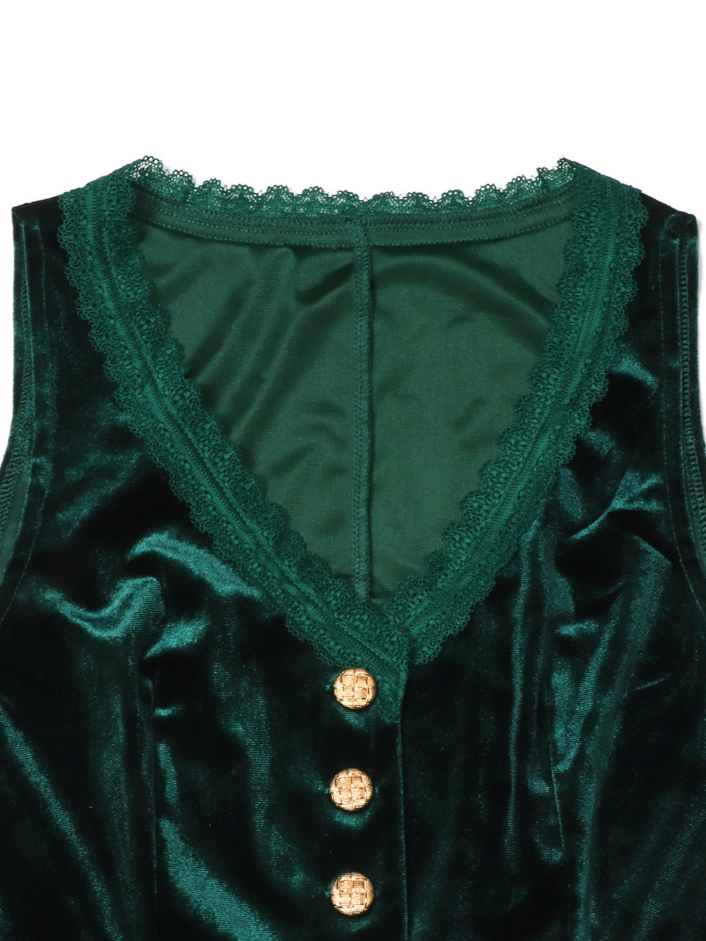 Velvet Lace Trim Button-down Vest (10)