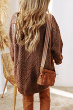 Cable-knit Round Neck Sweater Dress (6)