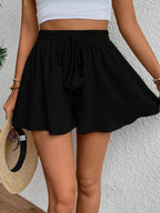 Flowy Drawstring Waist Shorts (11)