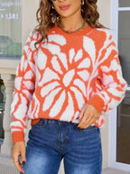 Fuzzy Knit Round Neck Sweater (8)