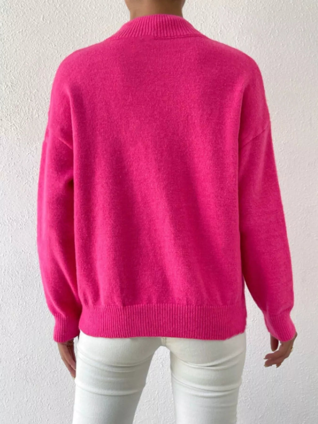 Mock Neck Dropped Shoulder Sweater (16)