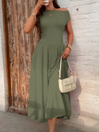 Single Shoulder Midi Dress Pockets (12)