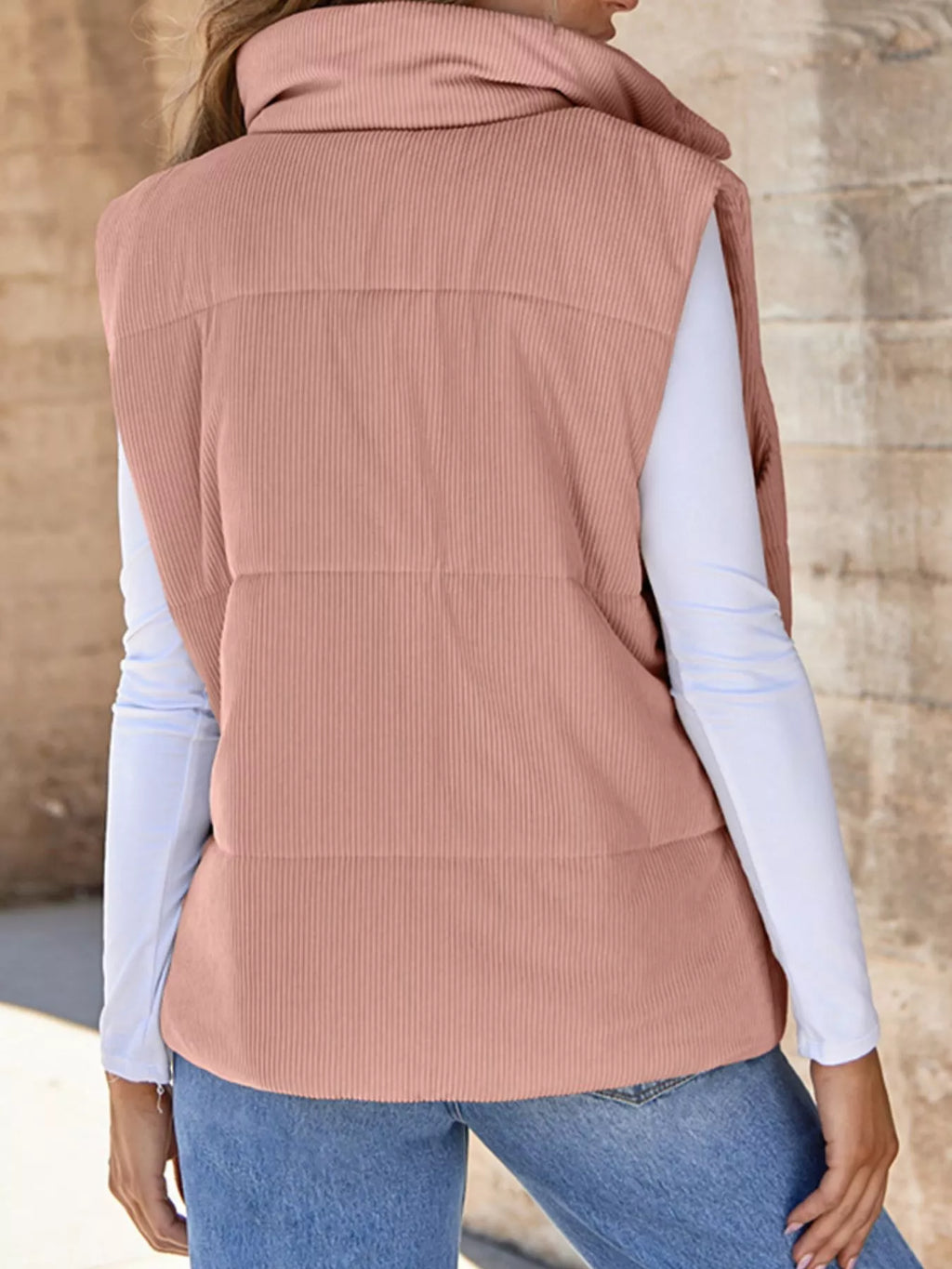 Corduroy Zip Up Vest Coat (11)