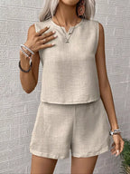 Sleeveless Top Shorts Casual Set (3)