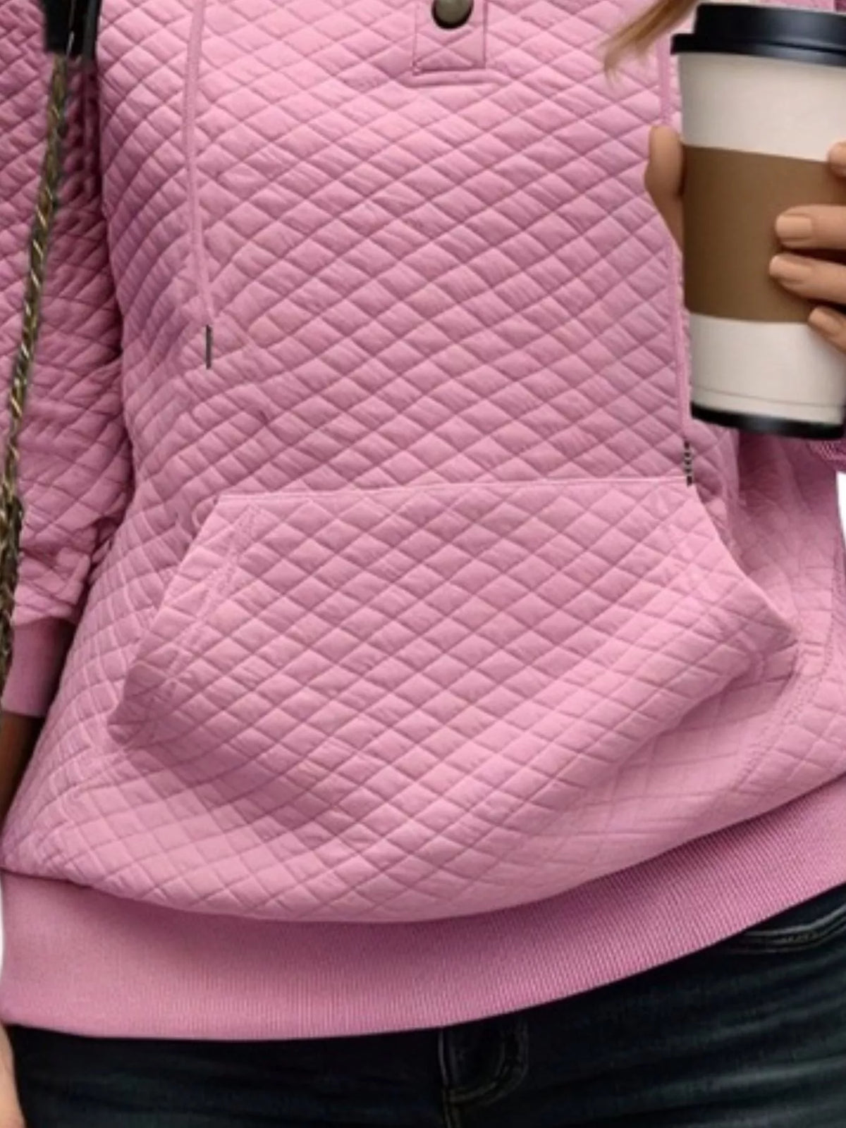 Drawstring Textured Dropped Shoulder Hoodie (13)