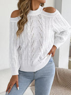 Cold Shoulder Cable Knit Sweater (13)