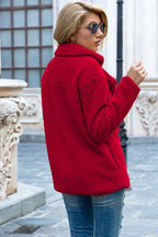 Full Size Lapel Collar Sherpa Coat (9)