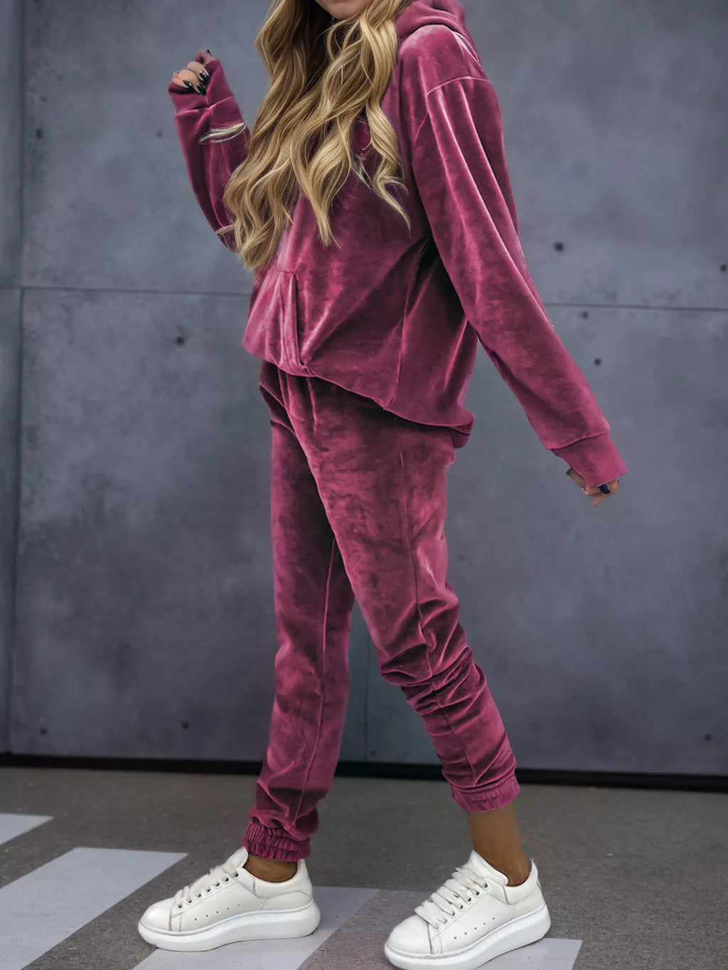 Velvet Long Sleeve Hoodie Pants Set (23)
