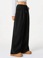 Wide Leg Corduroy Drawstring Pants (3)