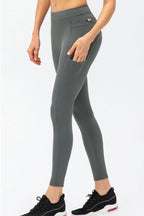 Full Size Slim Fit High Waist Long Sports Pants Pockets (8)