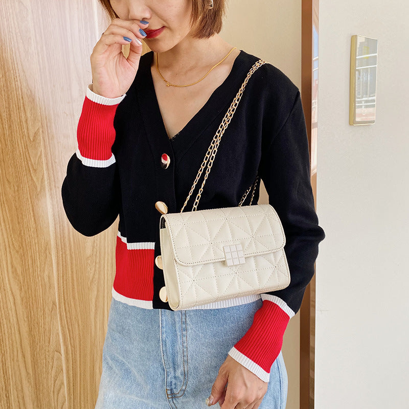 Cross Stitch Thread One Shoulder Messenger Chain Square Bag photo 4