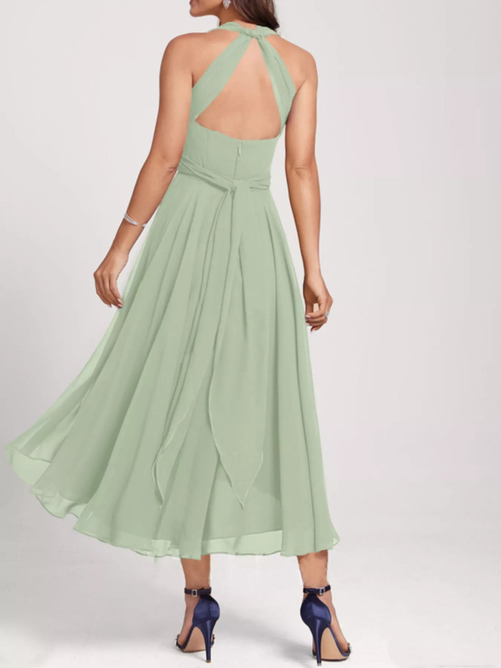 Ruched A-line Midi Dress (17)